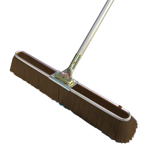 Bon Tool Floor Broom, Coarse Brown Bristles, 24", 60" Metal Handle 84-177